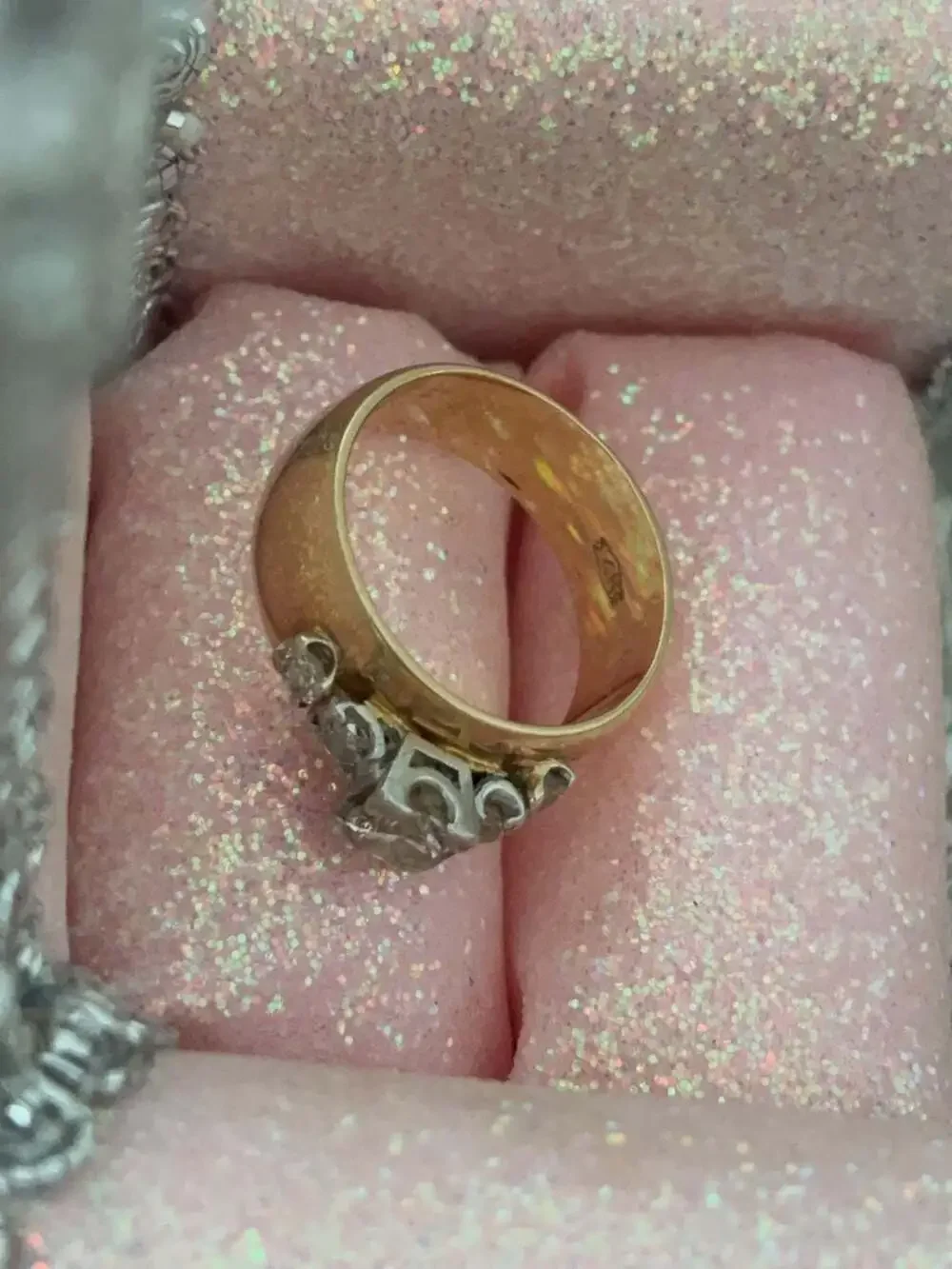 Vintage 14k Yellow Gold Five-Stone Diamond Engagement Ring